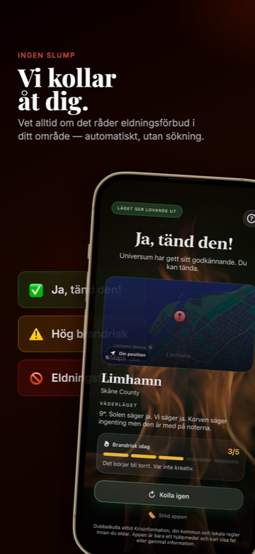 Appen kollar automatiskt eldningsförbud i ditt område