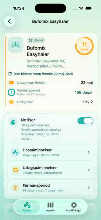 Påminnelser och inställningar